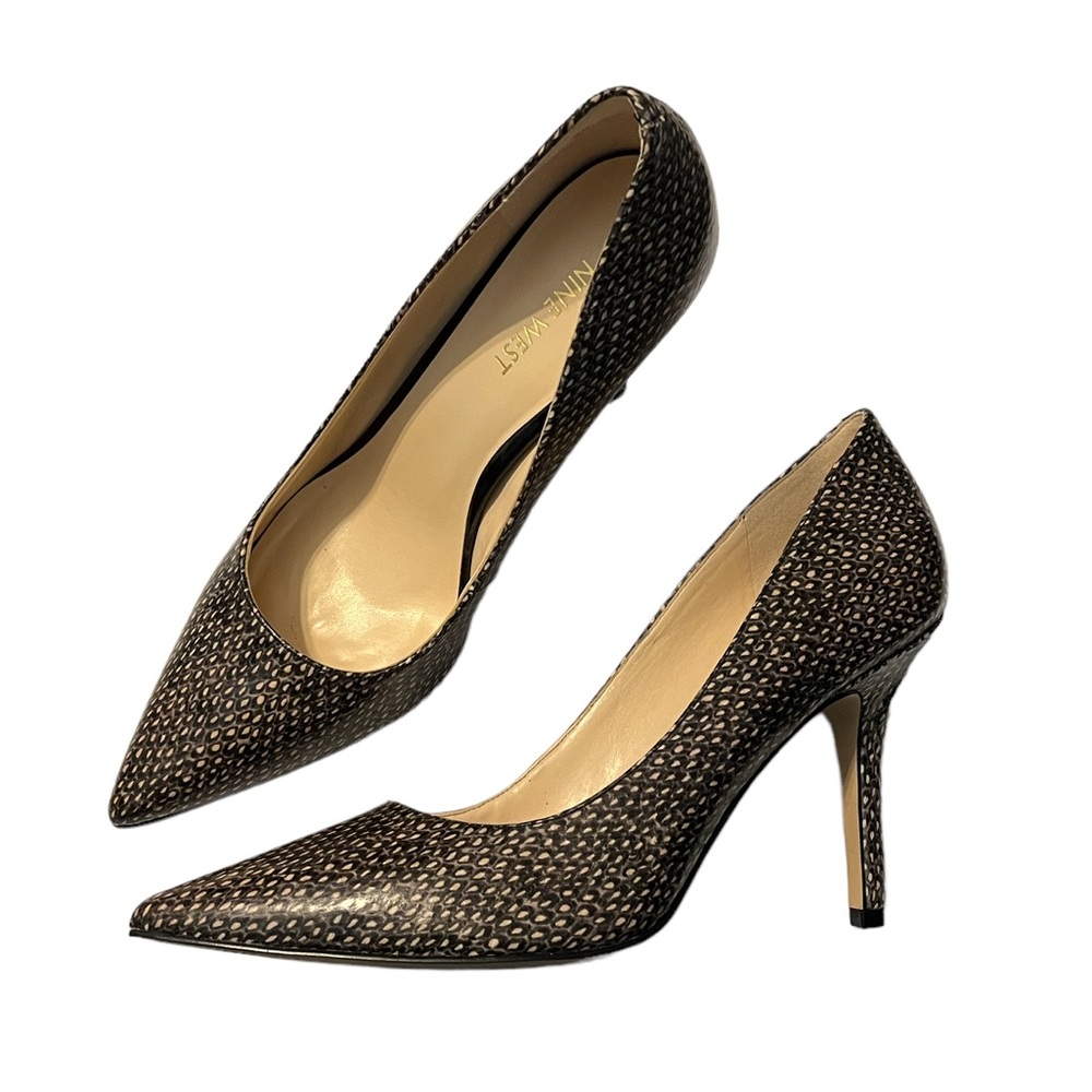 Nine West Brown Patterned Pointed-Toe Stiletto Pumps